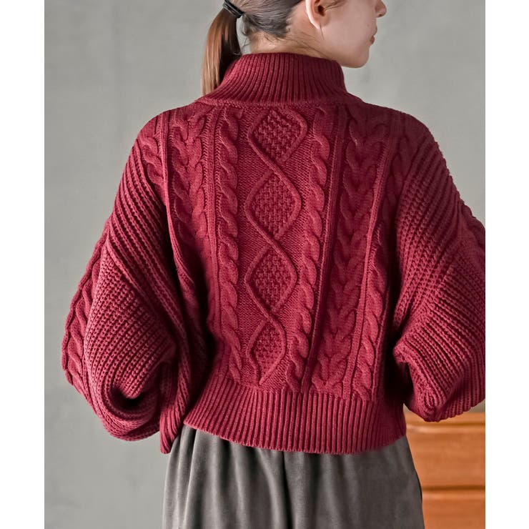 パール付きハイネックケーブルニットプルオーバー | rps | 詳細画像8 