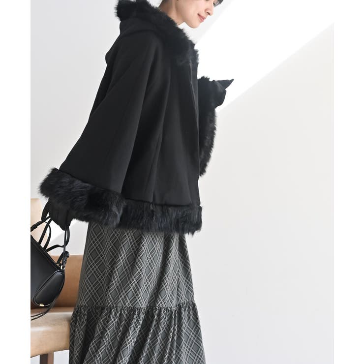 フード付きフェイクファーコート | rps | 詳細画像11 