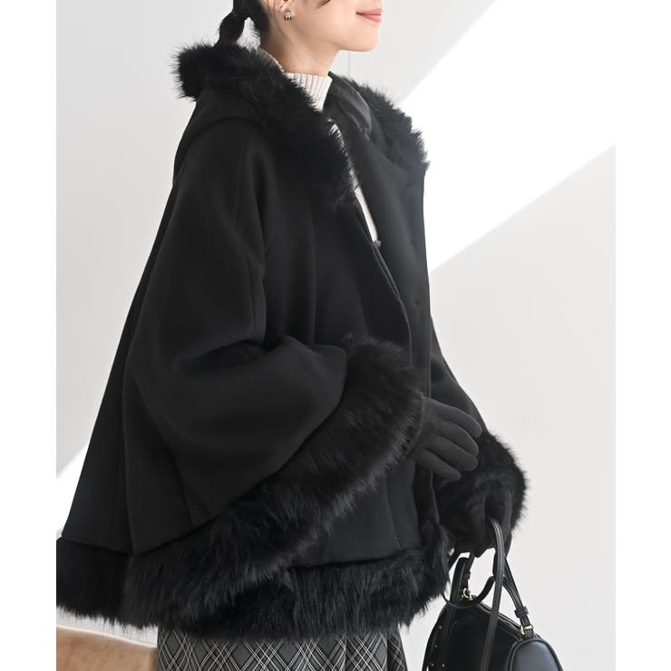 フード付きフェイクファーコート | rps | 詳細画像15 