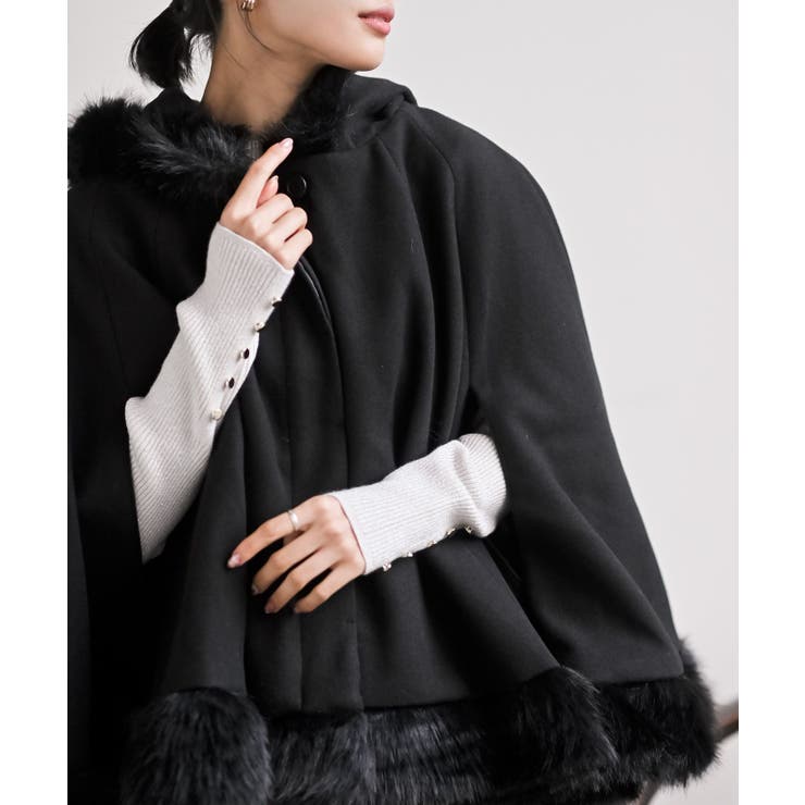 フード付きフェイクファーコート | rps | 詳細画像18 