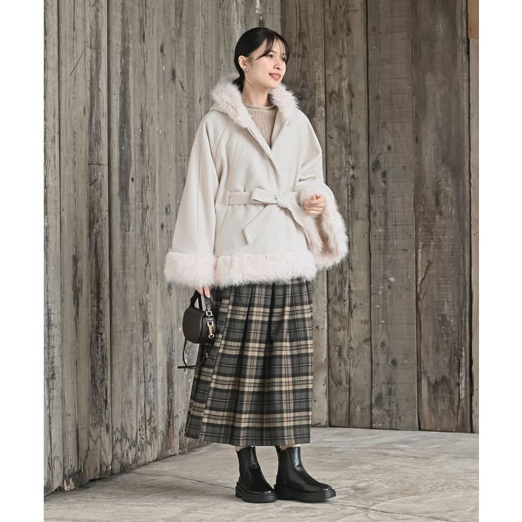 フード付きフェイクファーコート | rps | 詳細画像19 