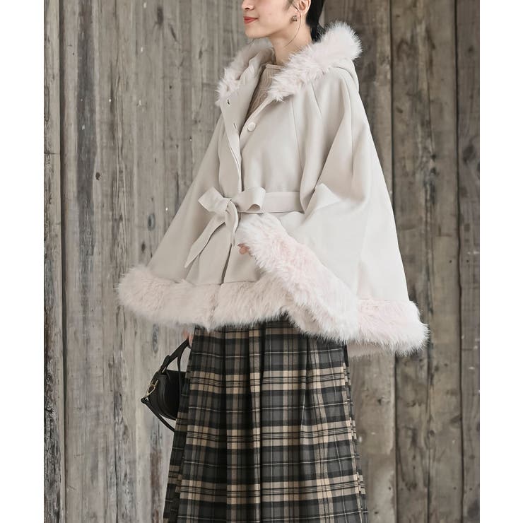 フード付きフェイクファーコート | rps | 詳細画像20 