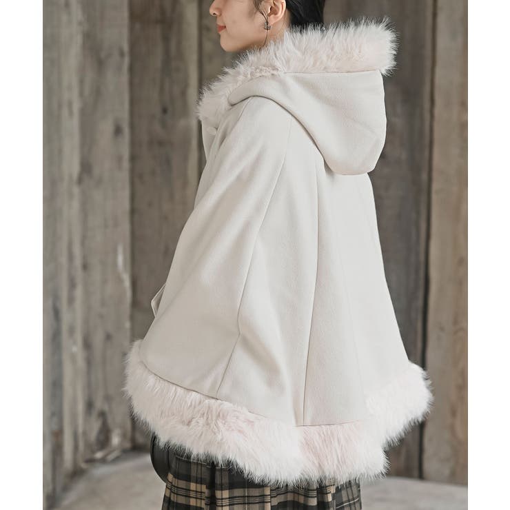フード付きフェイクファーコート | rps | 詳細画像25 