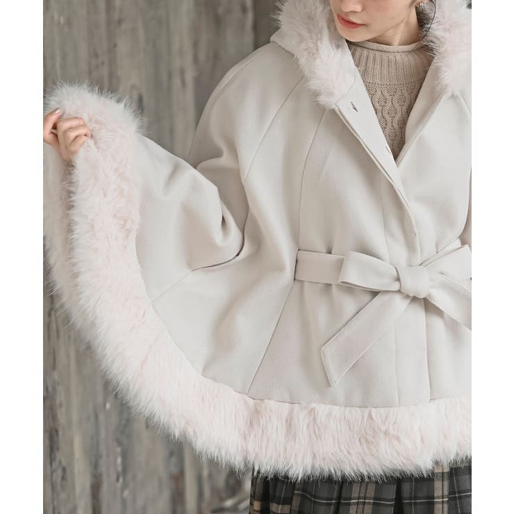 フード付きフェイクファーコート | rps | 詳細画像26 