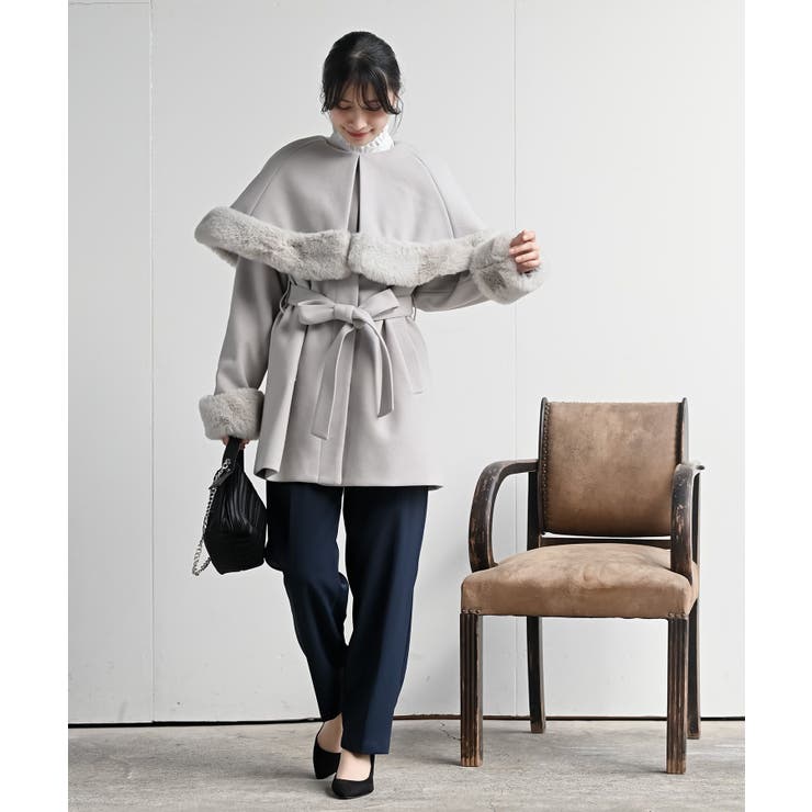 フェイクファーケープ付きコート | rps | 詳細画像10 