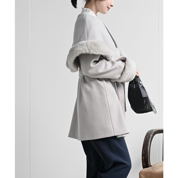 フェイクファーケープ付きコート | rps | 詳細画像11 