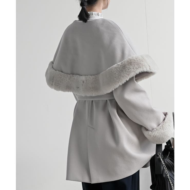 フェイクファーケープ付きコート | rps | 詳細画像16 