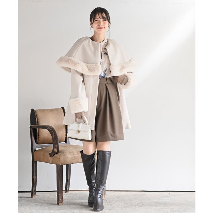 フェイクファーケープ付きコート | rps | 詳細画像2 