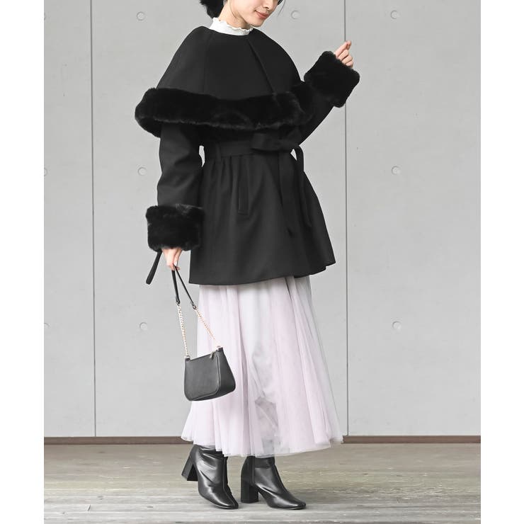 フェイクファーケープ付きコート | rps | 詳細画像22 