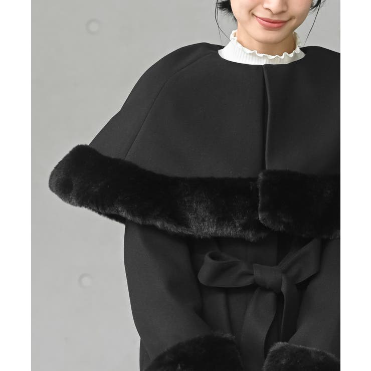 フェイクファーケープ付きコート | rps | 詳細画像23 