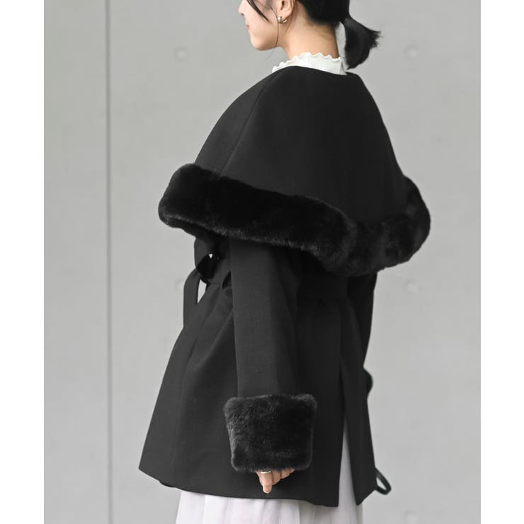 フェイクファーケープ付きコート | rps | 詳細画像24 