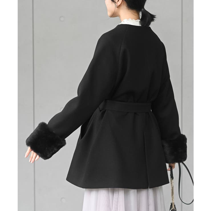 フェイクファーケープ付きコート | rps | 詳細画像28 