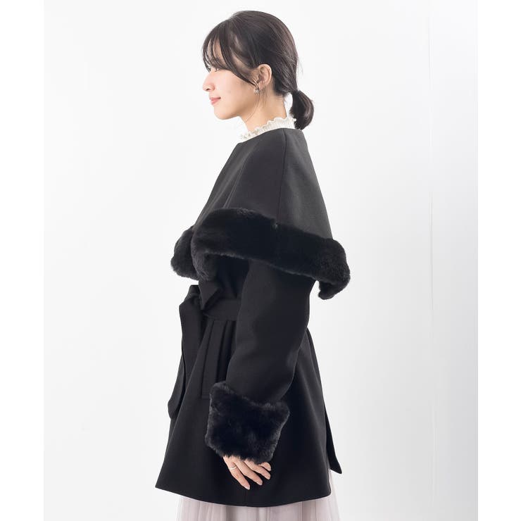 フェイクファーケープ付きコート | rps | 詳細画像32 