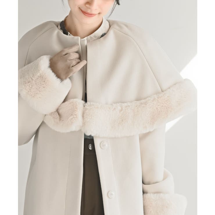 フェイクファーケープ付きコート | rps | 詳細画像6 