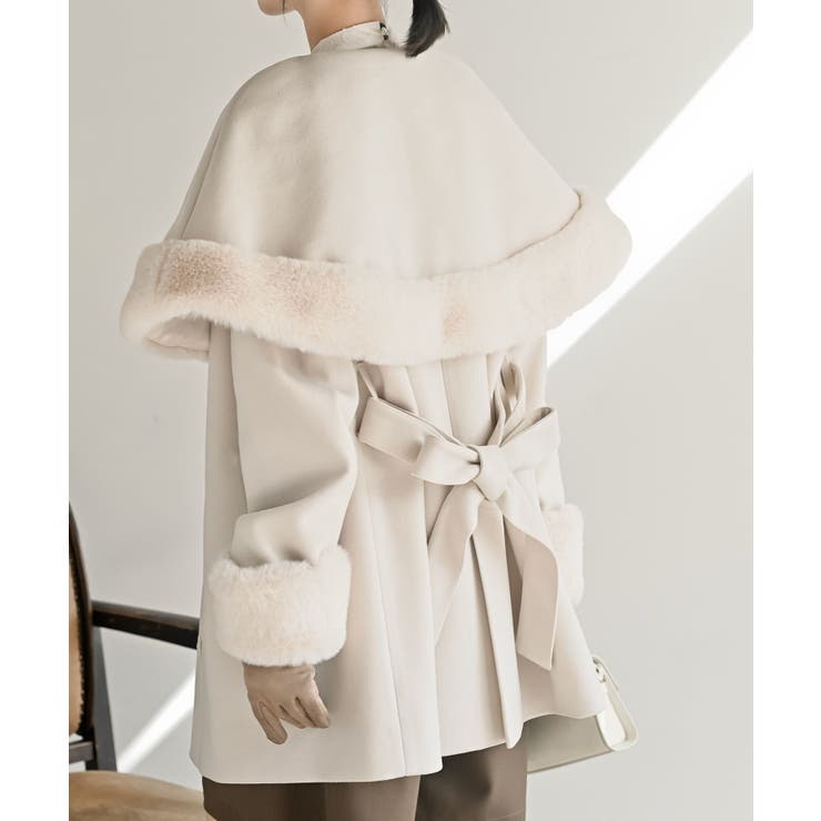 フェイクファーケープ付きコート | rps | 詳細画像8 