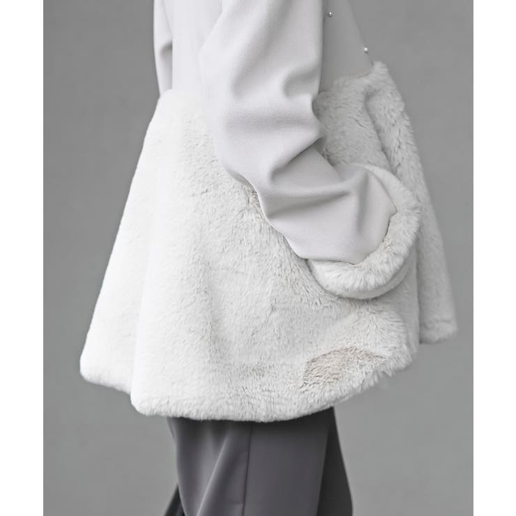 異素材切替パール付きフェイクファーコート | rps | 詳細画像28 