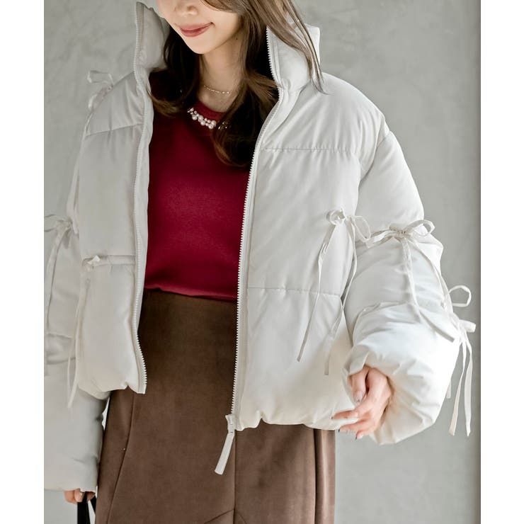 リボン付き中綿スタンドジャケット | rps | 詳細画像1 