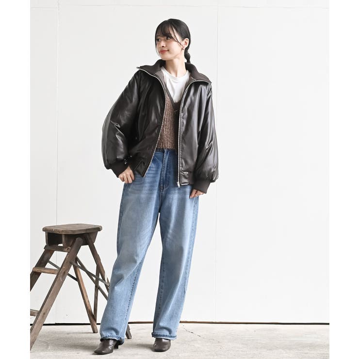 フェイクレザーリブブルゾン | rps | 詳細画像10 