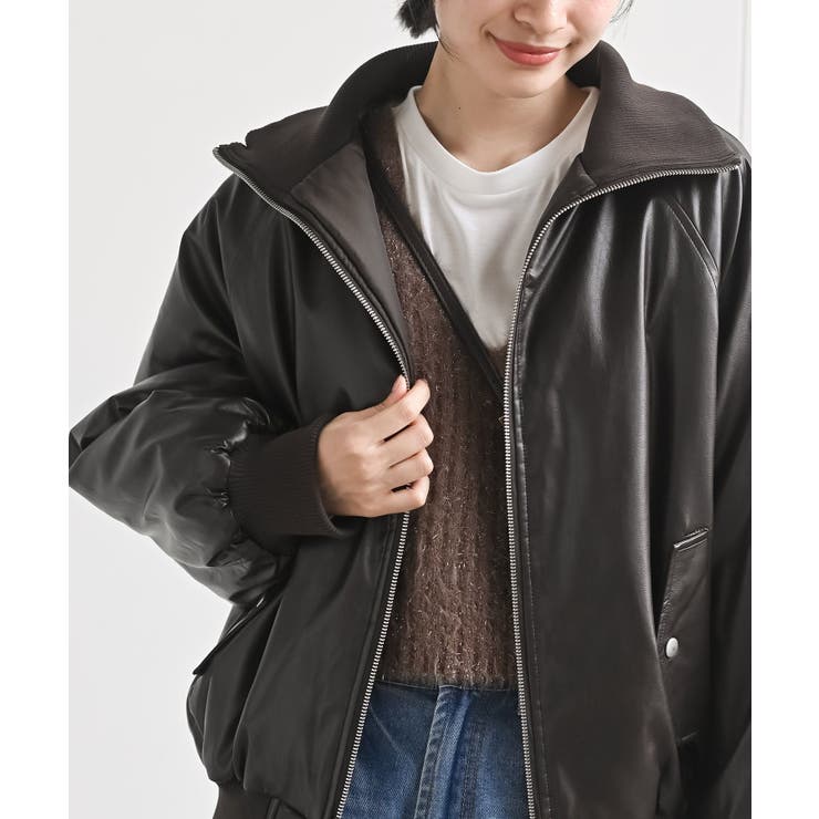フェイクレザーリブブルゾン | rps | 詳細画像14 