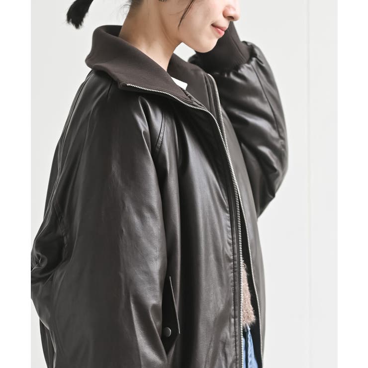 フェイクレザーリブブルゾン | rps | 詳細画像15 
