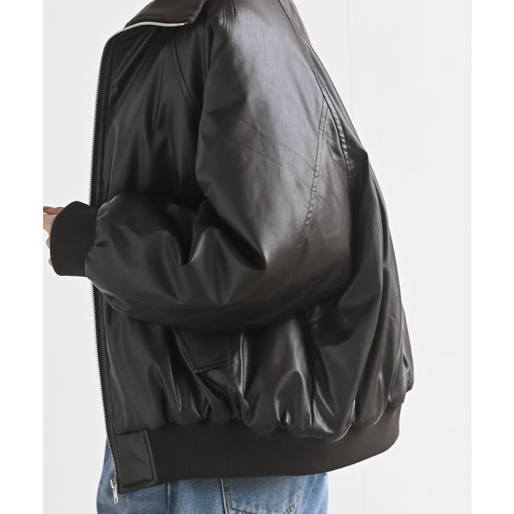 フェイクレザーリブブルゾン | rps | 詳細画像17 