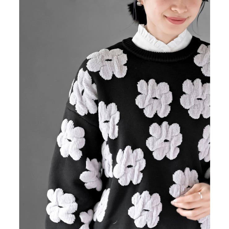 ポッピングジャガードニットプルオーバー[品番：RPSW0004177]｜rps