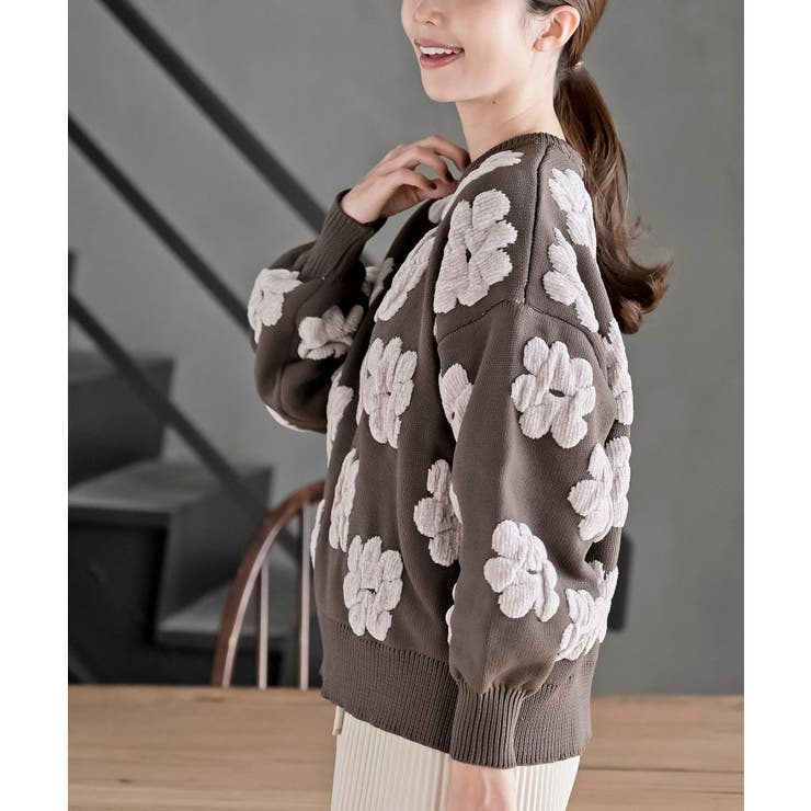 ポッピングジャガードニットプルオーバー[品番：RPSW0004177]｜rps