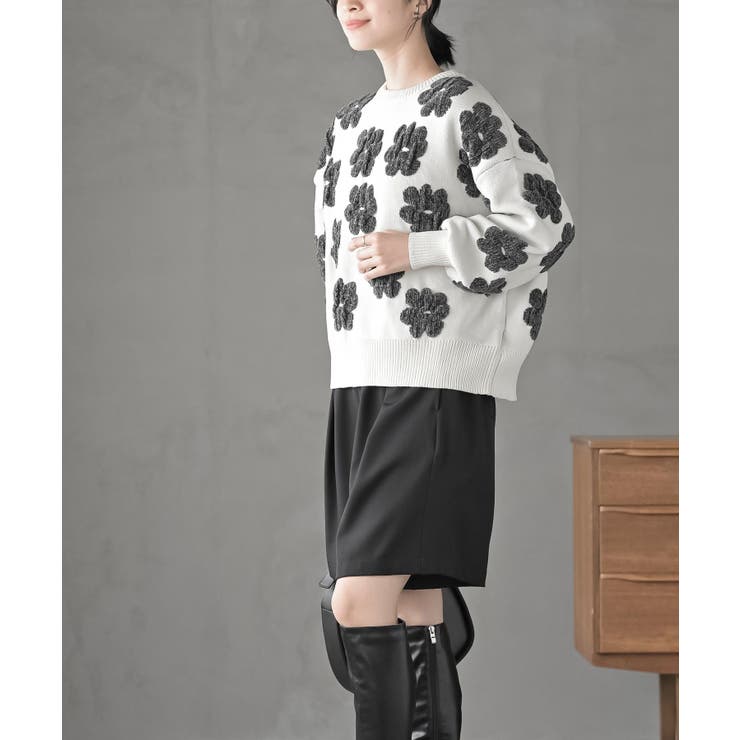 ポッピングジャガードニットプルオーバー[品番：RPSW0004177]｜rps