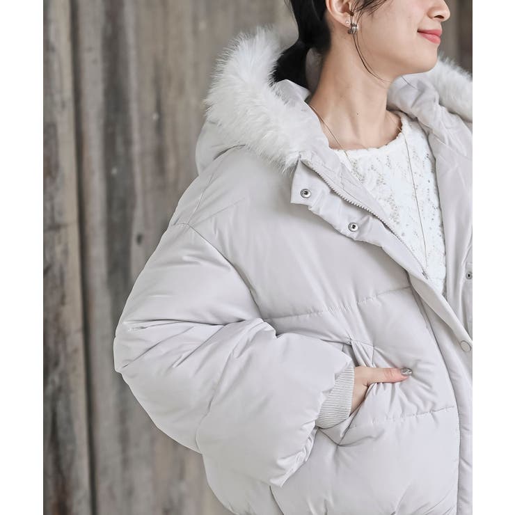 フェイクファーフード付き中綿ジャケット[品番：RPSW0004179]｜rps