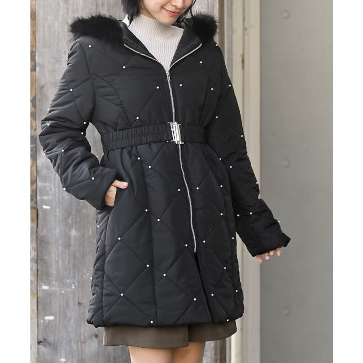 パール付きキルティング中綿コート | rps | 詳細画像1 