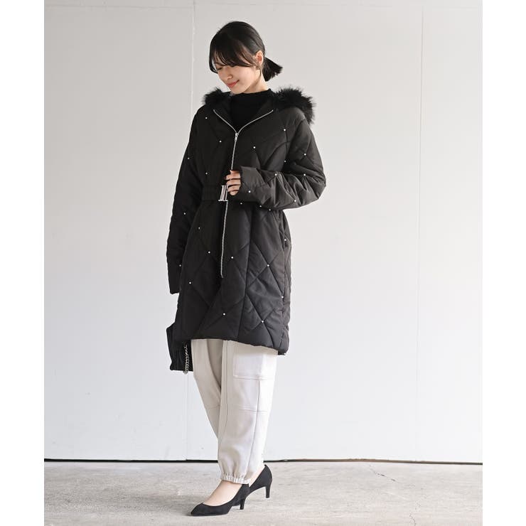 パール付きキルティング中綿コート | rps | 詳細画像10 