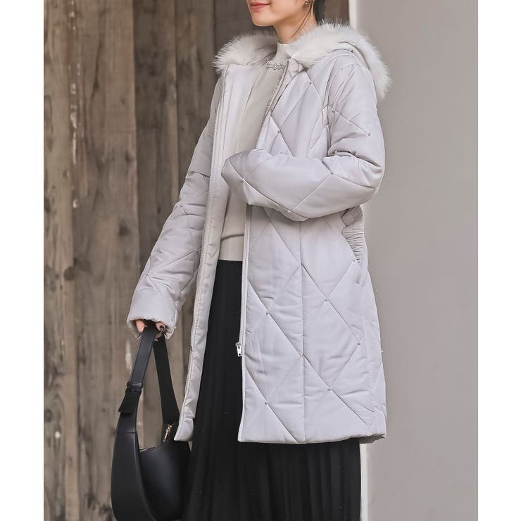 パール付きキルティング中綿コート | rps | 詳細画像12 