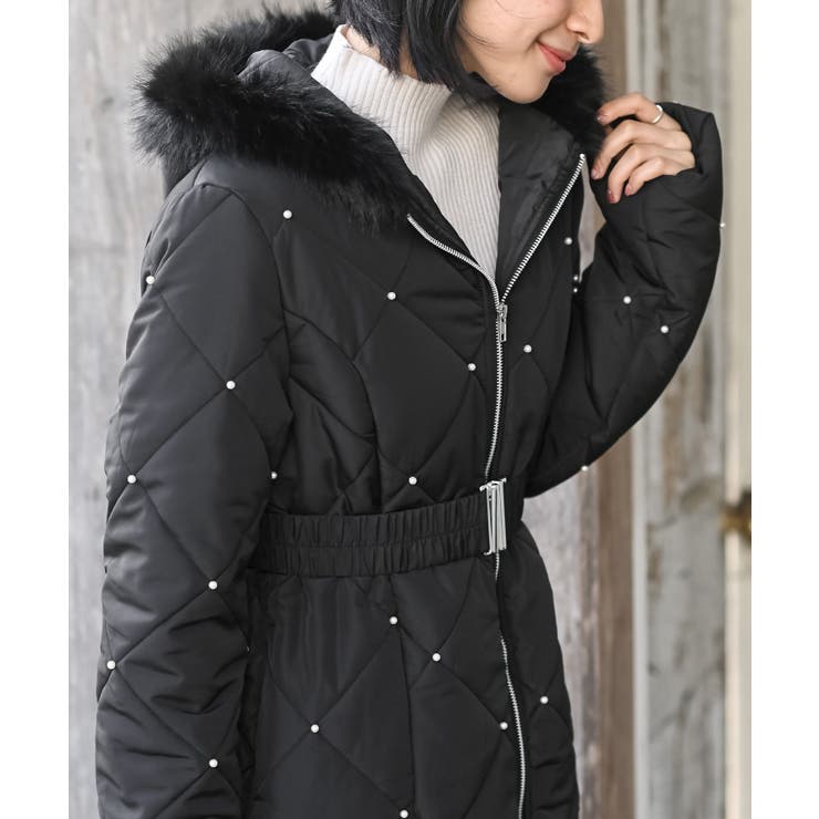 パール付きキルティング中綿コート | rps | 詳細画像7 