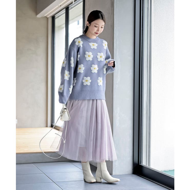 3Dフラワーニットプルオーバー[品番：RPSW0000811]｜rps（アール