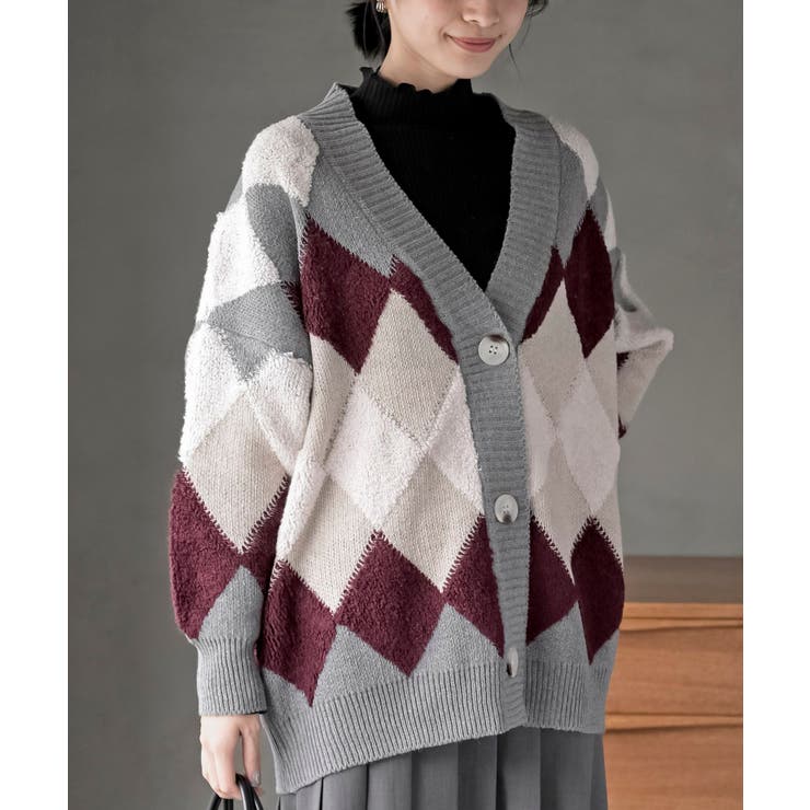LAD MURICIAN アーガイルニットカーディガン LAD MUSICIAN（ラッドミュージシャン）の「ARGYLE MOHAIR