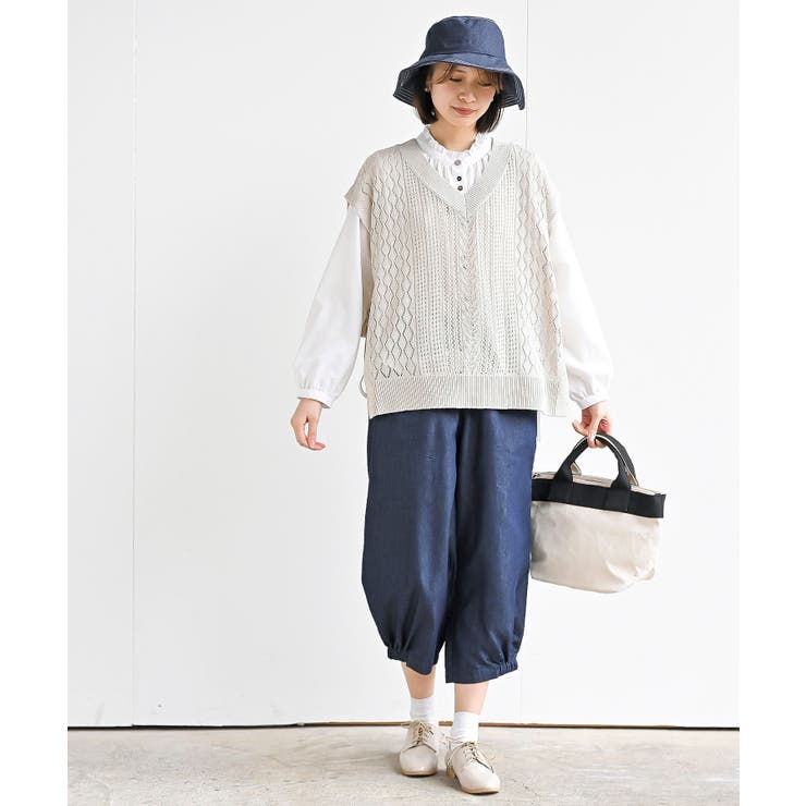 透かし総柄サイドリボンニットベスト | rps | 詳細画像19 