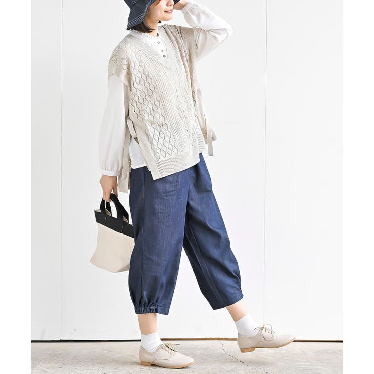 透かし総柄サイドリボンニットベスト | rps | 詳細画像22 