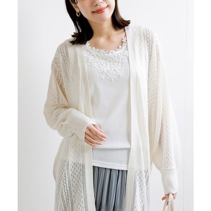 JUSGLITTY　トッパーカーディガン　オフ白 JUSGLITTY トッパーカーディガン オフ白