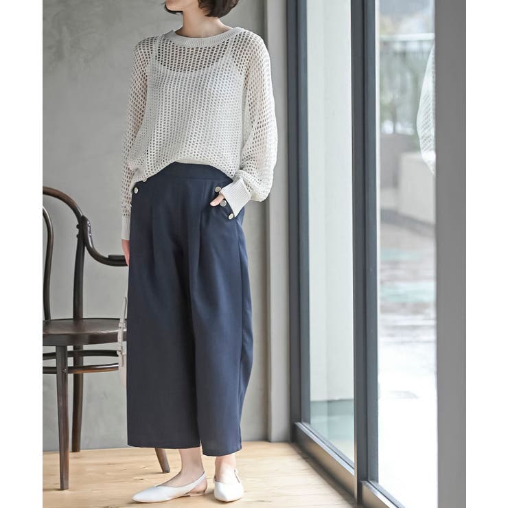 deuxieme classe Sheer Slit Sleeve プルオーバー off shoulder プルオーバー（ニット/セーター）｜Deuxieme