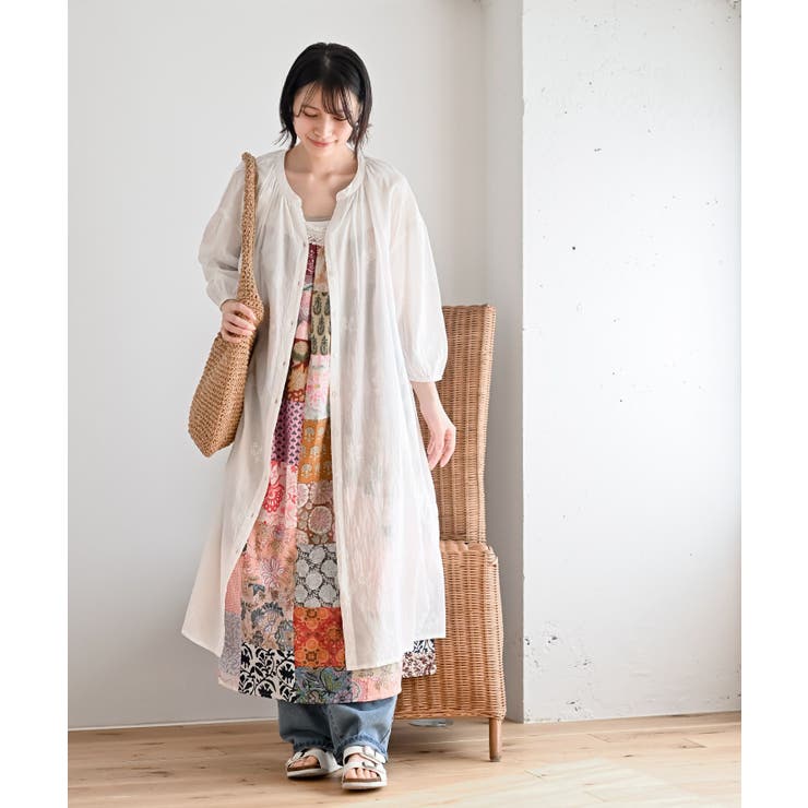 【新品】定価56,100円　エスニック刺繍半袖シャツワンピース　ネイビー　11号 新品】定価56, エスニック刺繍半袖シャツワンピース ネイビー 11号