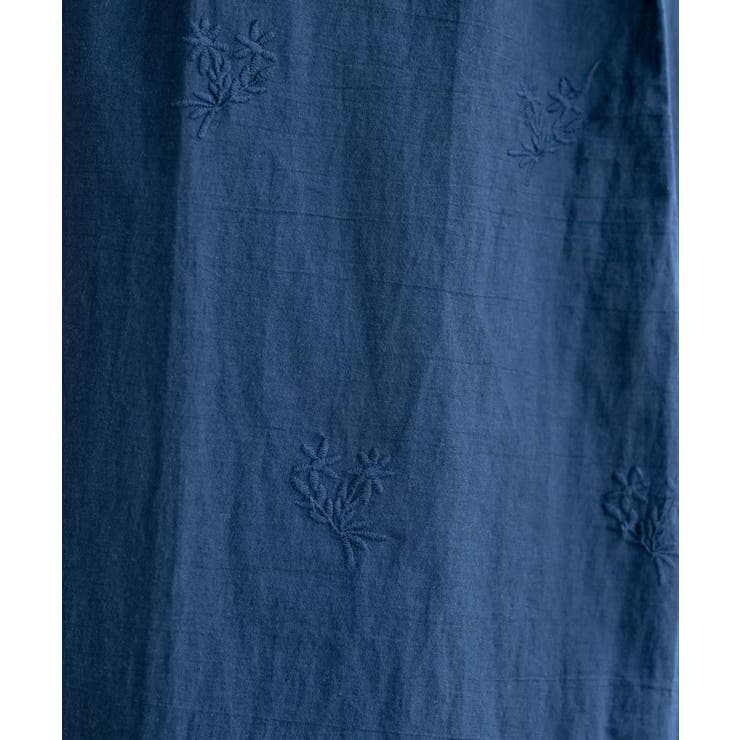 総刺繍バンドカラー９分袖シャツワンピース | rps | 詳細画像28 