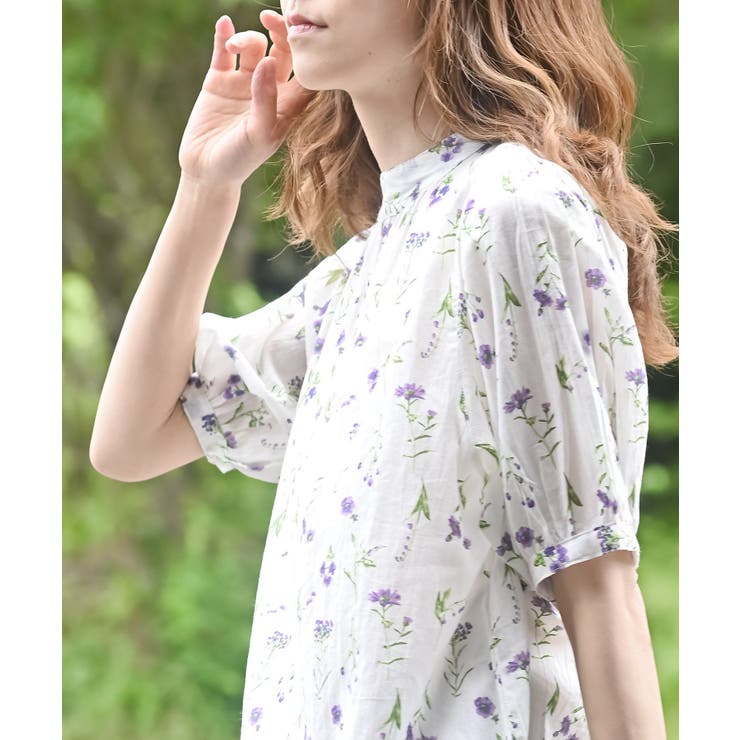 花柄プチハイネック７分袖ブラウス | rps | 詳細画像16 