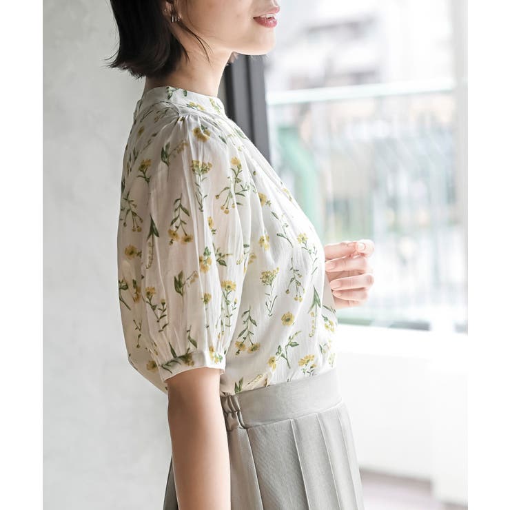 花柄プチハイネック７分袖ブラウス | rps | 詳細画像37 