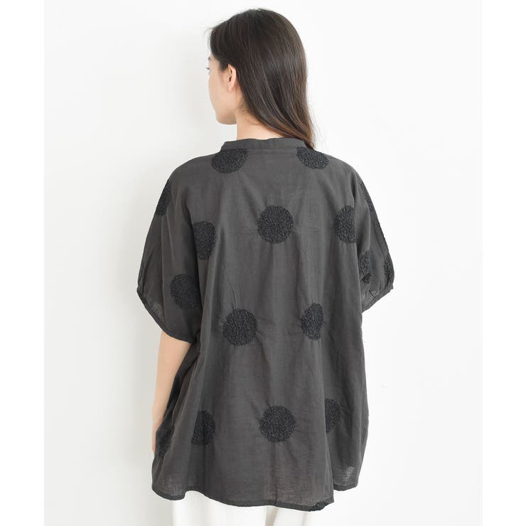 サガラ刺繍バンドカラードルマンブラウス | rps | 詳細画像38 