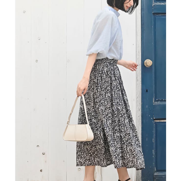 H& by POOL ギャザー巻きスカート　コットン H& by POOL Gathered Skirt Gray｜ボトムス｜IDEE SHOP Online