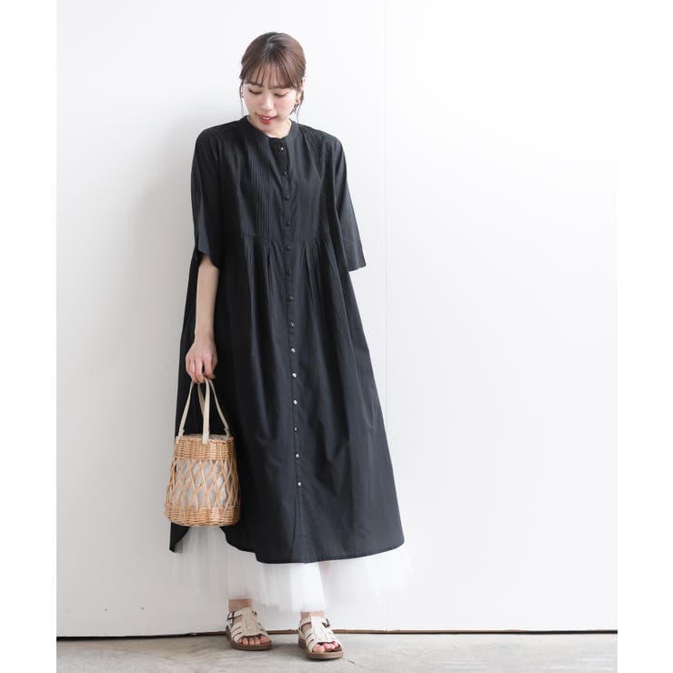 新品タグ付き✨24SS【イエナ】バンドカラーシャツワンピース ベルトリボン 紺 新品タグ付き✨24SS【イエナ】バンドカラーシャツワンピース