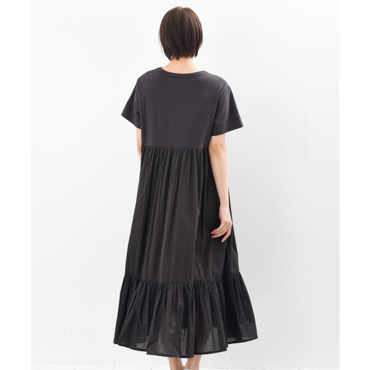 カット×布帛切替ティアードワンピース | rps | 詳細画像28 
