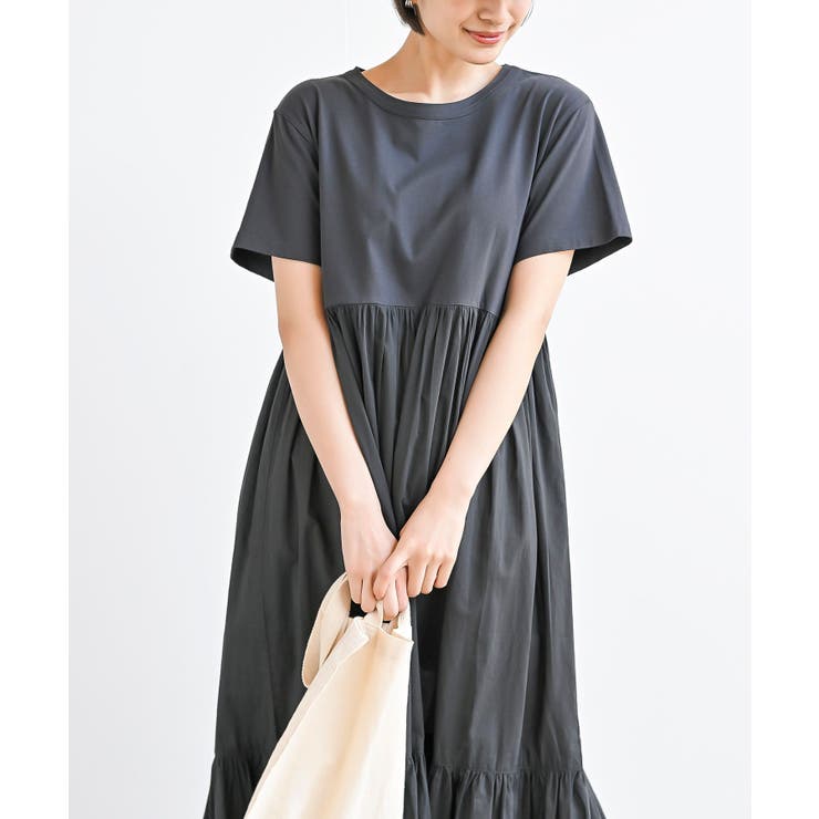 カット×布帛切替ティアードワンピース | rps | 詳細画像6 