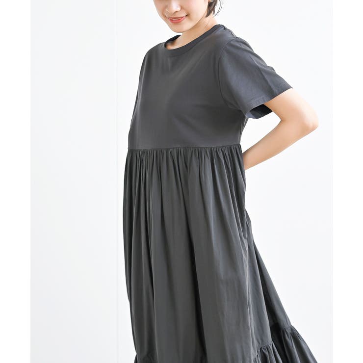 カット×布帛切替ティアードワンピース | rps | 詳細画像7 