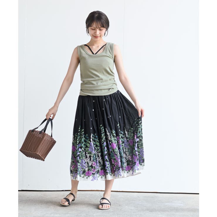 パネルプリントフレアースカート | rps | 詳細画像11 